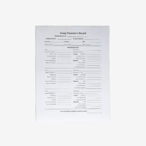 Group Treasurer’s Record Pad
