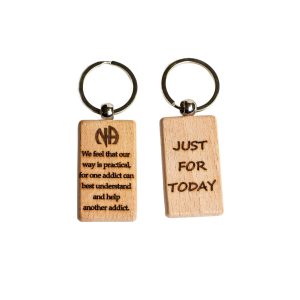 Wooden "One Addict" Keytag